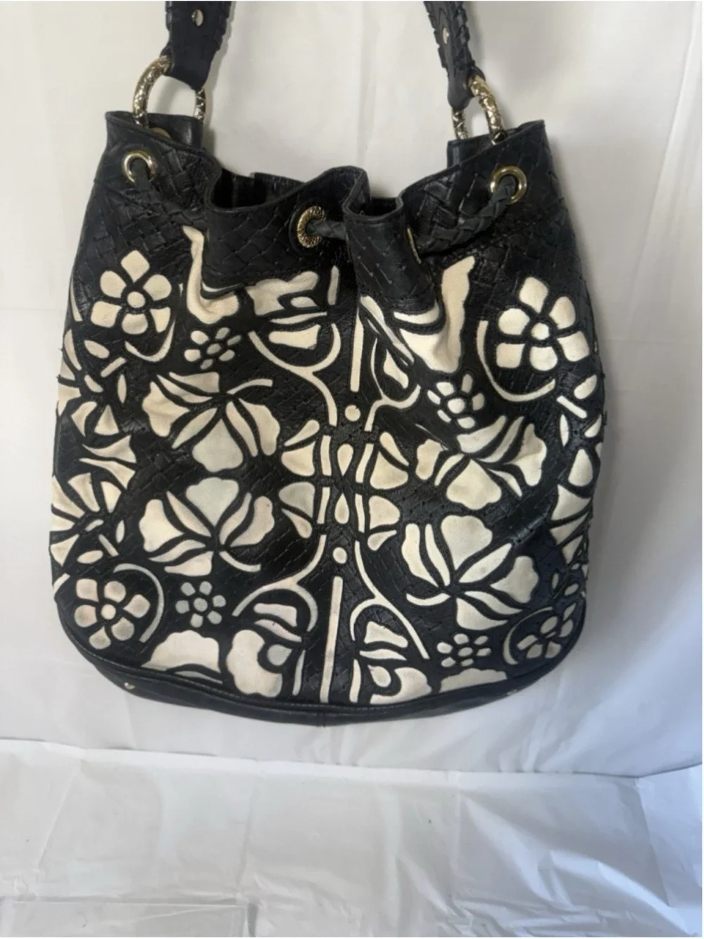 Antonio Melani Hobo Boho Bag canvas and leather shoulder bag Bohemian